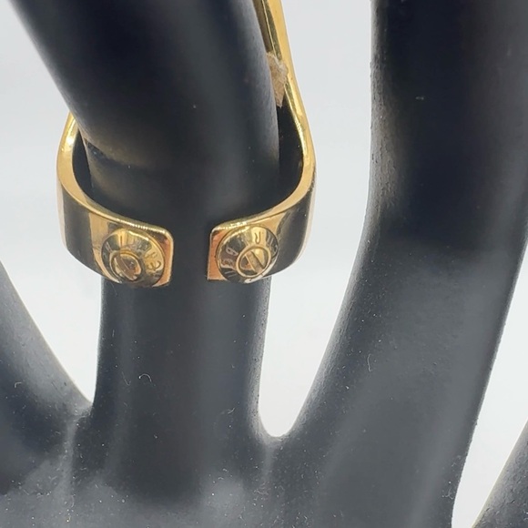 Henri Bendel Tribal Dark Grey Rocks and Gold Ring Size 5.75 - Picture 8 of 10